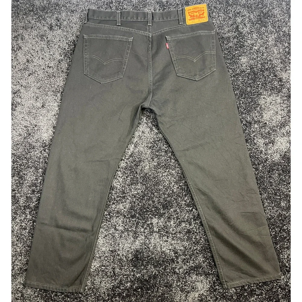 Levi's 505 Regular Fit Jeans Mens W38‎ L29 Gray Denim Pants MINT